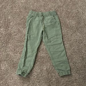 Green J. Crew linen joggers size 2